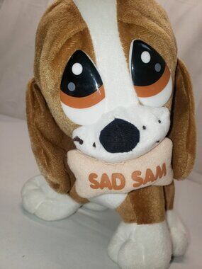 Nanco Vintage SAD SAM Bassett Hound dog plush 12” gently loved